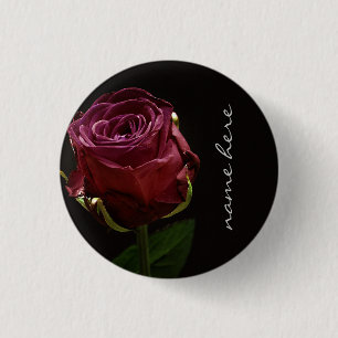 Badge Rond 2,50 Cm Rose rouge personnalisée