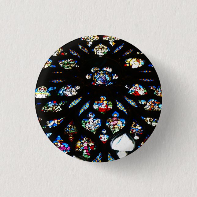 Badge Rond 2,50 Cm Rosette de Notre-Dame, Paris (Devant)