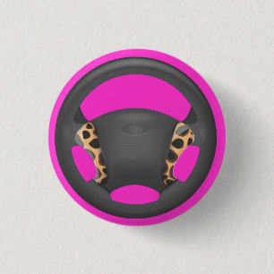 Badge Rond 2,50 Cm Roue de direction d'impression Cheetah