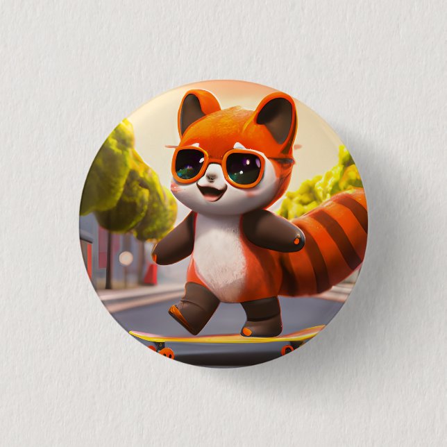 Badge Rond 2,50 Cm Roues Panda (Devant)