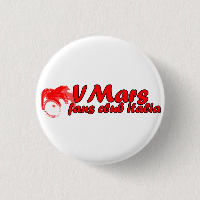 Badge Rond 2,50 Cm Rouge de bouton de VMars (Devant)