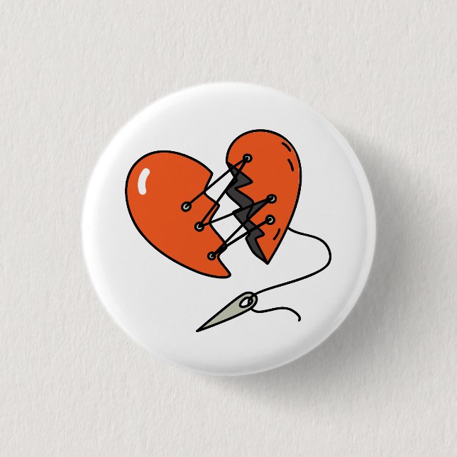 Badge Rond 2,50 Cm Rouge de coeur brisé (Devant)