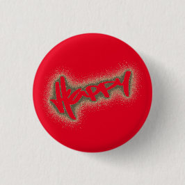 BADGE ROND 2,50 CM ROUGE GLOWING HAPPY GRAFFITI