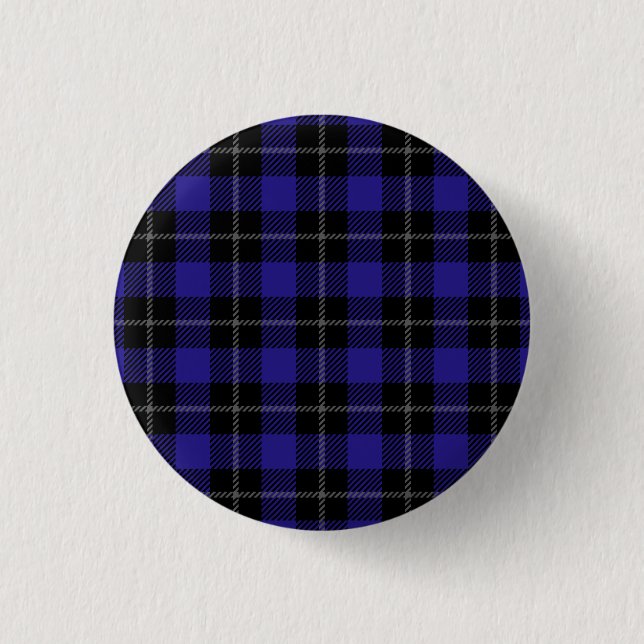 Badge Rond 2,50 Cm Royal Blue Black Plaid (Devant)