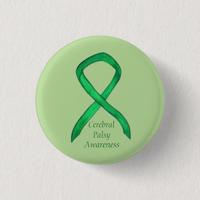 Badge Rond 2,50 Cm Ruban de sensibilisation à la paralysie cérébrale  (Devant)