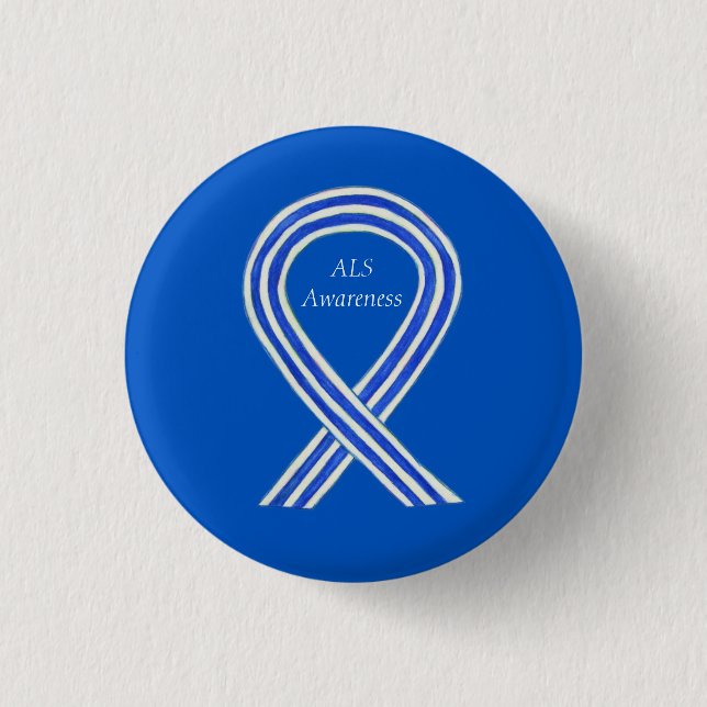 Badge Rond 2,50 Cm Ruban de sensibilisation à la SLA Étiquette Bouton (Devant)