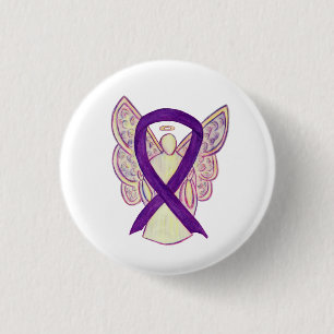 Badge Rond 2,50 Cm Ruban de sensibilisation à l'angle violet Épingles