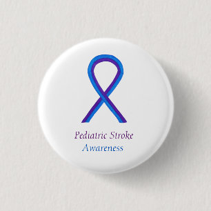 Badge Rond 2,50 Cm Ruban de sensibilisation aux accidents vasculaires