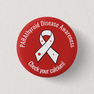 Badge Rond 2,50 Cm Ruban de sensibilisation aux maladies parathyroïde