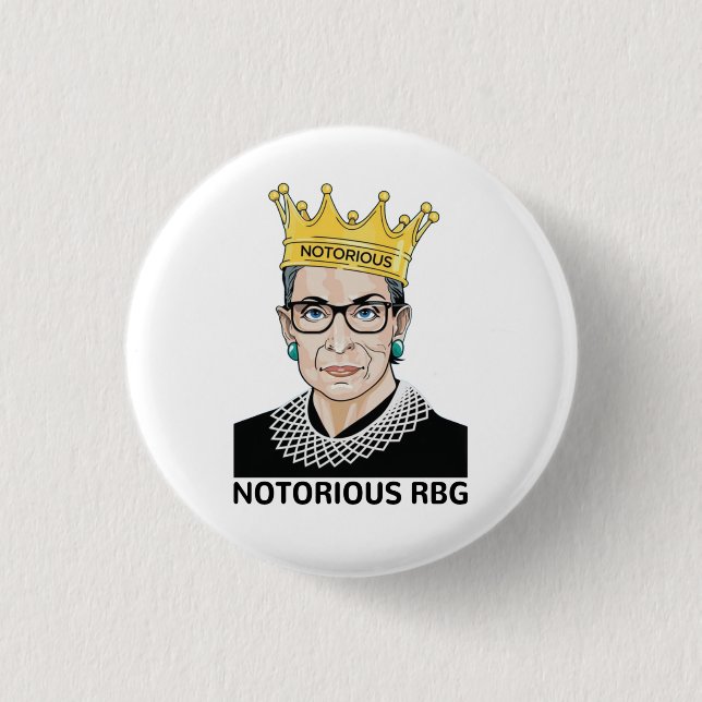 Badge Rond 2,50 Cm Ruth Bader Ginsburg - Célèbre RBG (Devant)