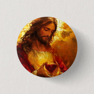 Badge Rond 2,50 Cm Sacré-Cœur de Jésus 