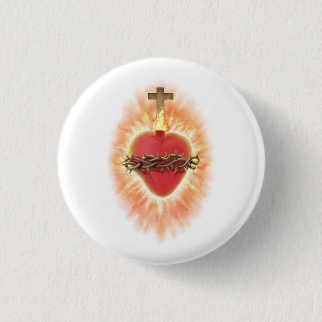 Badge Rond 2,50 Cm Sacré Coeur de Jésus (Devant)
