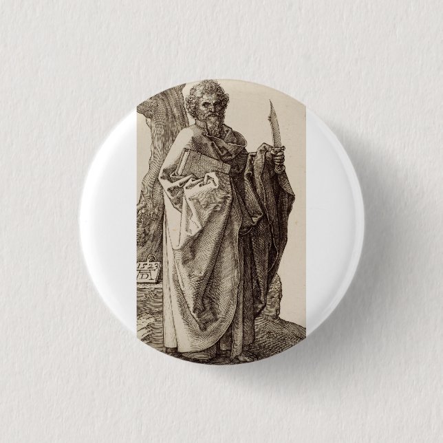 Badge Rond 2,50 Cm Saint Barthélemy l'Apôtre Beaux-Arts (Devant)