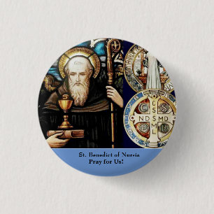 Badge Rond 2,50 Cm Saint Benoît de Nursia