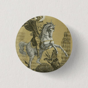 Badge Rond 2,50 Cm Saint George – Premium "Sunburst Gold" Art