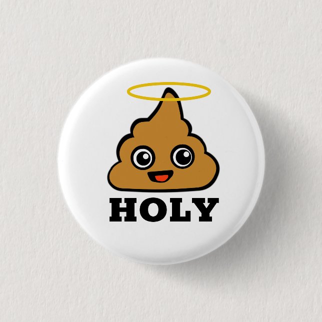Badge Rond 2,50 Cm Saint Poop (Devant)