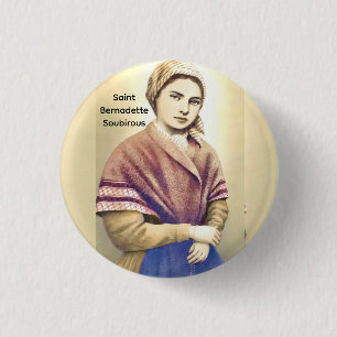 Badge Rond 2,50 Cm Sainte Bernadette Soubirous