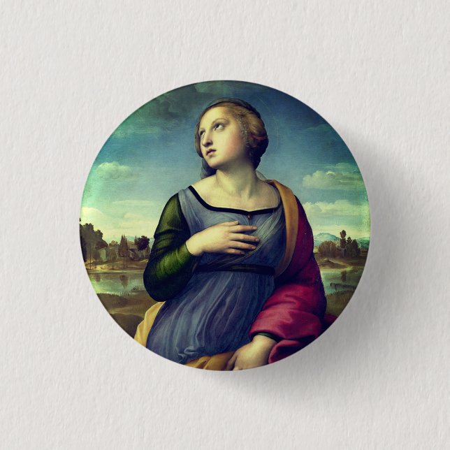 Badge Rond 2,50 Cm Sainte Catherine d'Alexandrie par Raphael (Devant)