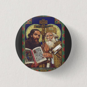 Badge Rond 2,50 Cm Saints Cyrille et Méthode Apôtres des Slaves