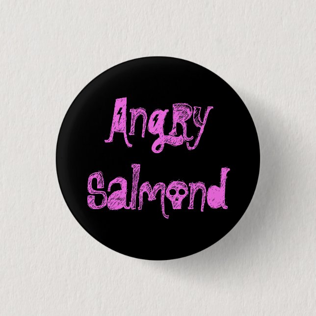 Badge Rond 2,50 Cm Salmond fâché (Devant)