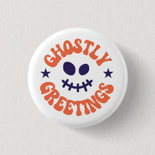 Badge Rond 2,50 Cm salutations fantômes, halloween