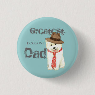 Badge Rond 2,50 Cm Samoyed Papa