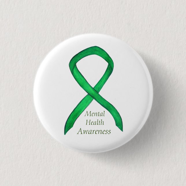 Badge Rond 2,50 Cm Santé mentale Écran de ruban de sensibilisation éc (Devant)