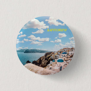 Badge Rond 2,50 Cm Santorin, Grèce Beach House
