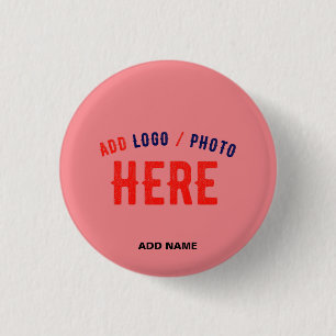 BADGE ROND 2,50 CM SAUMON MODERNE ET MODERNE, PINK VÉRIFIÉ MARQUE