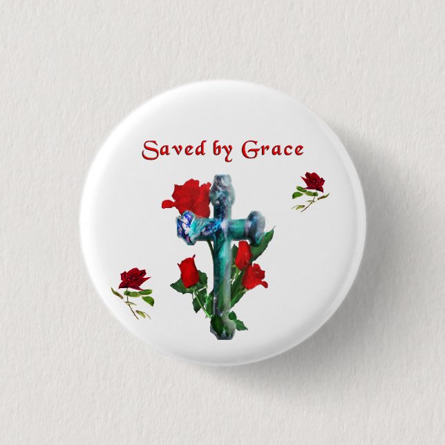 Badge Rond 2,50 Cm Sauvé par grâce (Devant)