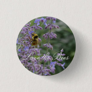 Badge Rond 2,50 Cm Sauvez les abeilles… Bouton sage russe