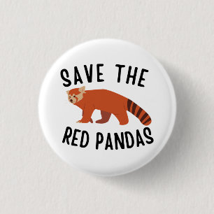 Badge Rond 2,50 Cm Sauvez Les Pandas Rouges