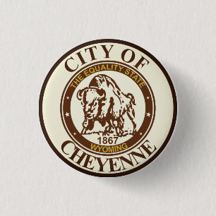 Badge Rond 2,50 Cm Sceau de Cheyenne, Wyoming