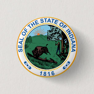 Badge Rond 2,50 Cm Sceau de l'État de l'Indiana