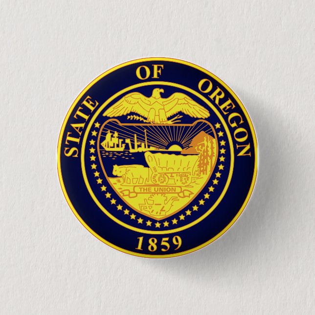 Badge Rond 2,50 Cm Sceau d'État de l'Oregon (Devant)