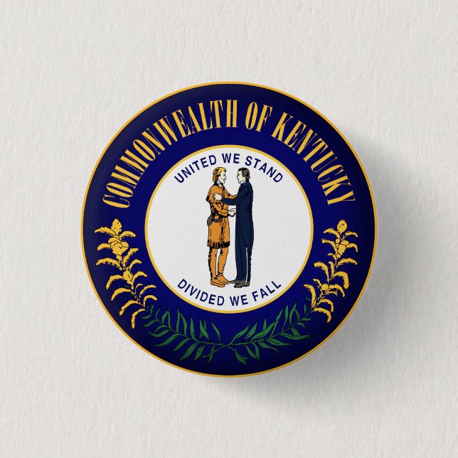 Badge Rond 2,50 Cm Sceau d'État du Kentucky (Devant)