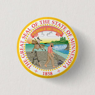 Badge Rond 2,50 Cm Sceau d'État du Minnesota