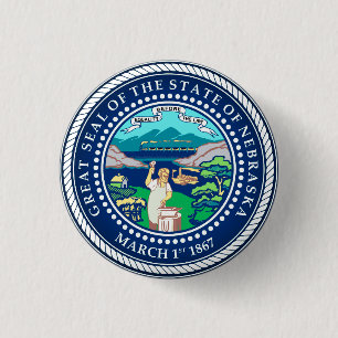 Badge Rond 2,50 Cm Sceau d'État du Nebraska