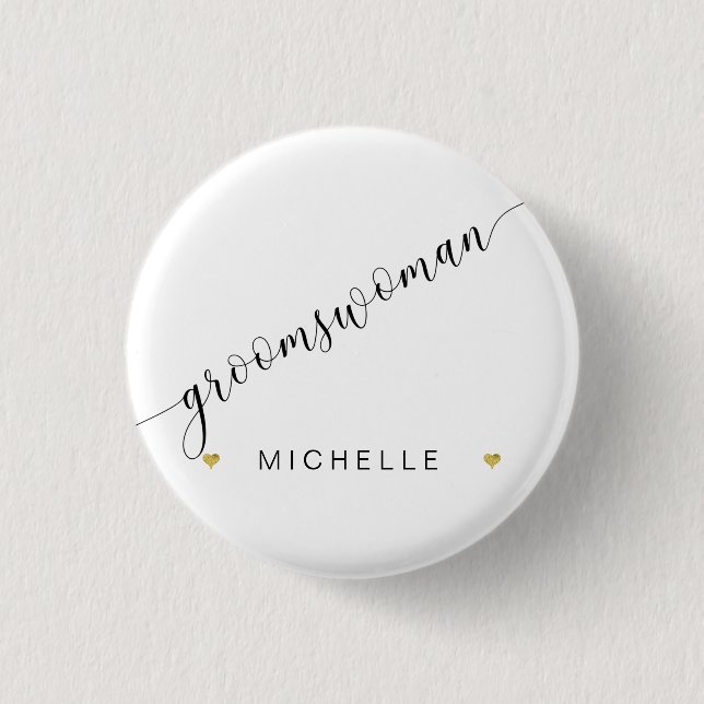 Badge Rond 2,50 Cm Scénario de Demoiselle d'Honneur de Marié Simple M (Devant)