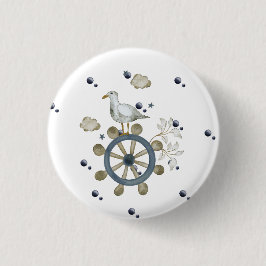 Badge Rond 2,50 Cm Seagull Frappe Un Voyage
