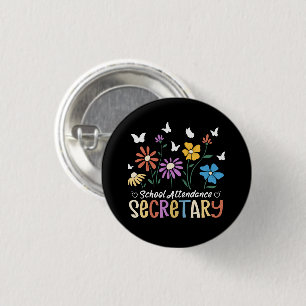 Badge Rond 2,50 Cm Secrétaire Fleurs sauvages Super