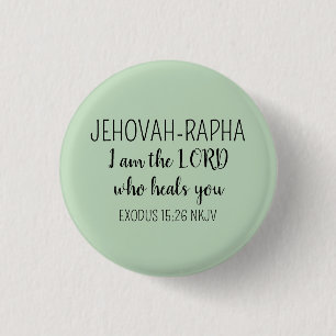 Badge Rond 2,50 Cm Seigneur Qui Guérit Simple Vert Clair Chrétien