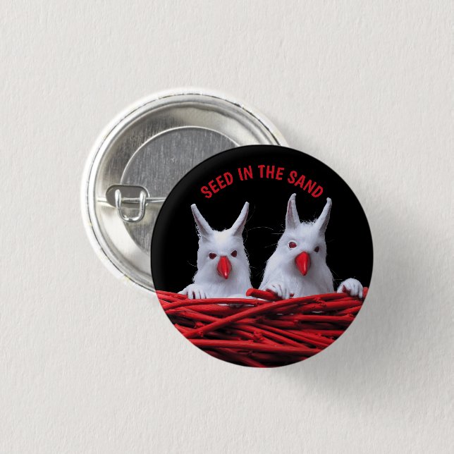 Badge Rond 2,50 Cm Semence dans le bouton Sand (Devant & derrière)