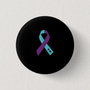 Badge Rond 2,50 Cm Semicolon de ruban violet turquoise Prévention du 