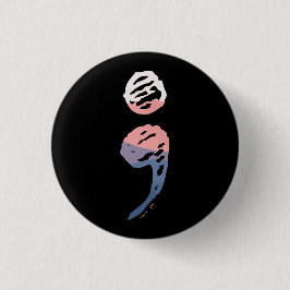 Badge Rond 2,50 Cm Semicolon - Questions de santé mentale