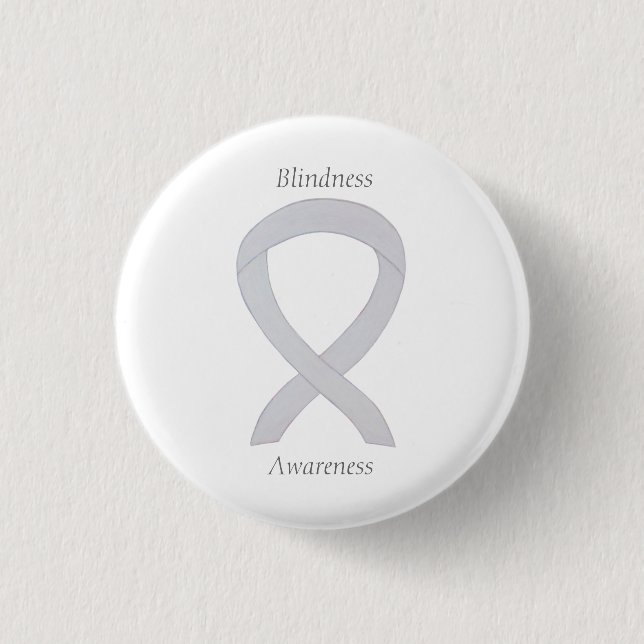 Badge Rond 2,50 Cm Sensibilisation à la cécité Pinceau d'art à ruban  (Devant)