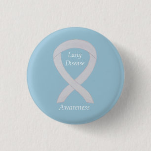Badge Rond 2,50 Cm Sensibilisation à la maladie pulmonaire Perle Rub