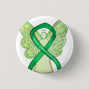 Badge Rond 2,50 Cm Sensibilisation à la maladie rénale Écran Ruban ve