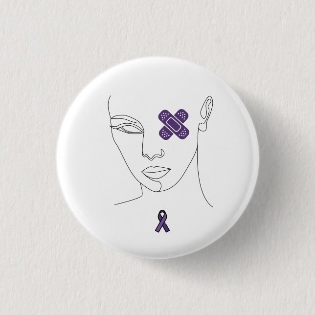 Badge Rond 2,50 Cm Sensibilisation à la violence domestique (Devant)