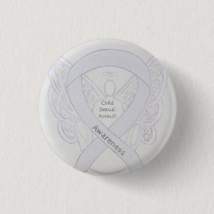 Badge Rond 2,50 Cm Sensibilisation à l'agression sexuelle des enfants